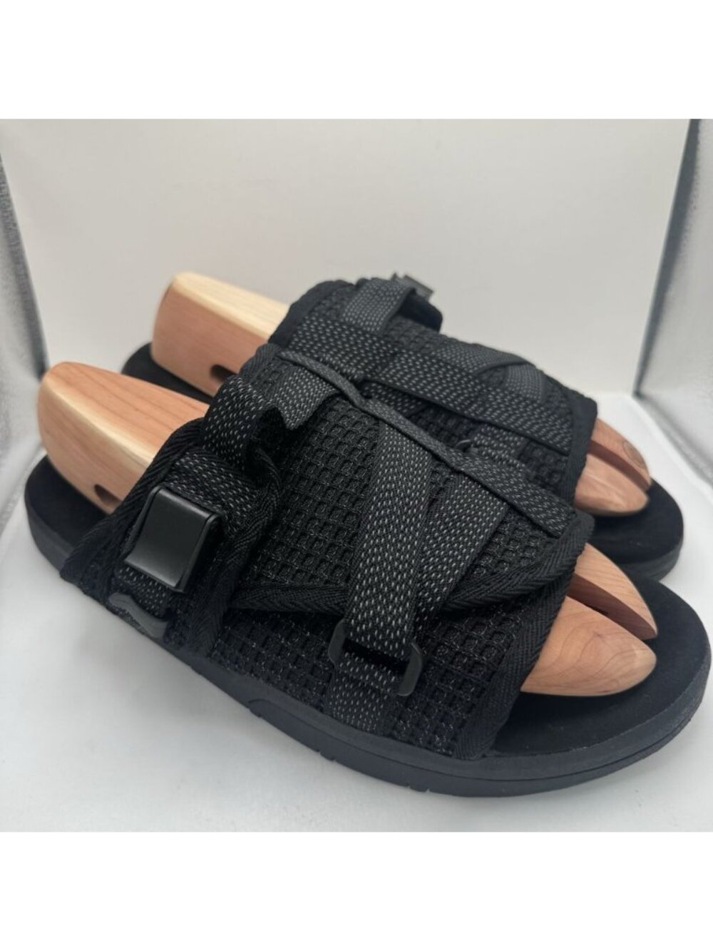 Visvim FREE INTERNATIONAL LABORATORY CUBISM Mens Black Sandals Slides Size 13/14
